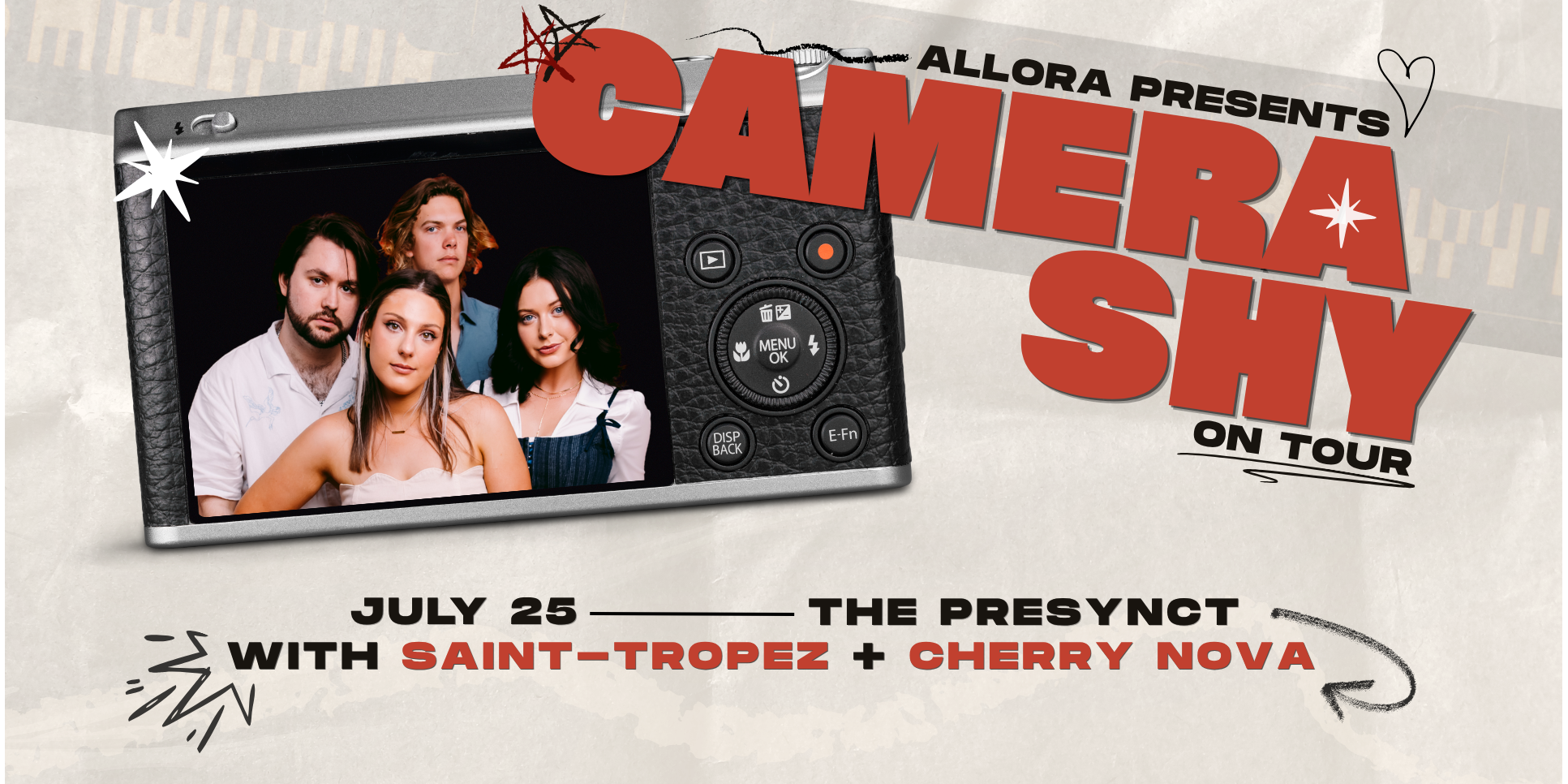 ALLORA "Camera Shy" TOUR