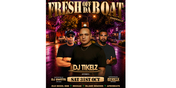 Fresh Off Da Boat - Emerald live at The Maraboon Tavern - Concert poster