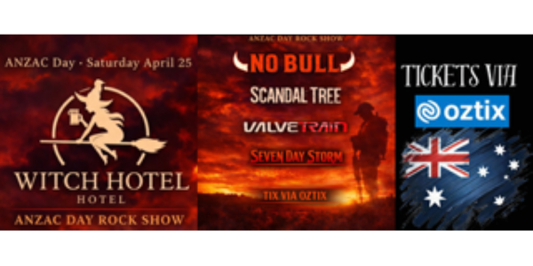 THE WITCHES BREW – ANZAC DAY SHOW live at The Witch Hotel in West Ipswich on April 25, 2026 - Concert poster