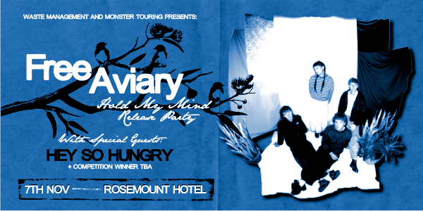 Free Aviary  'Hold My Mind’  Release Party live at Rosemount Hotel - Concert poster