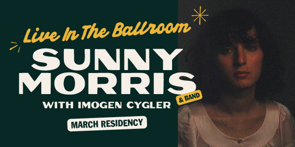 Sunny Morris Residency with Imogen Cygler live at Railway Hotel Fitzroy North in Fitzroy North on March 13, 2026 - Concert poster