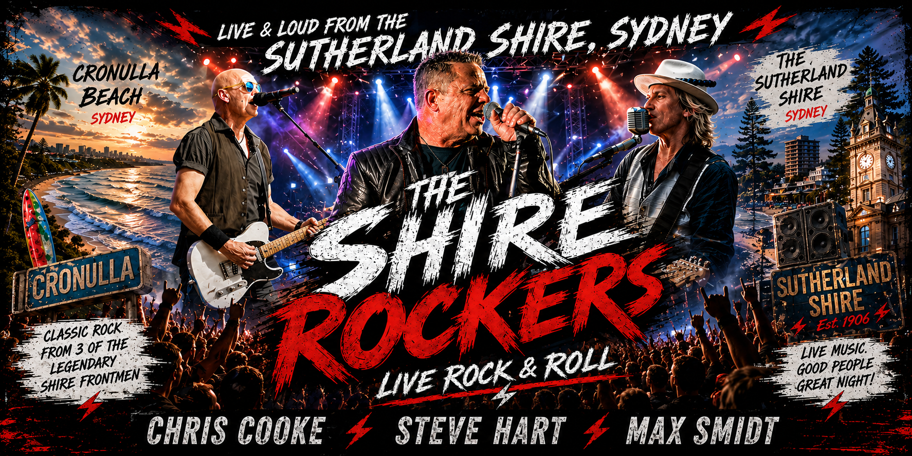 The Shire Rockers – Chris Cooke, Steve Hart & Max Smidt