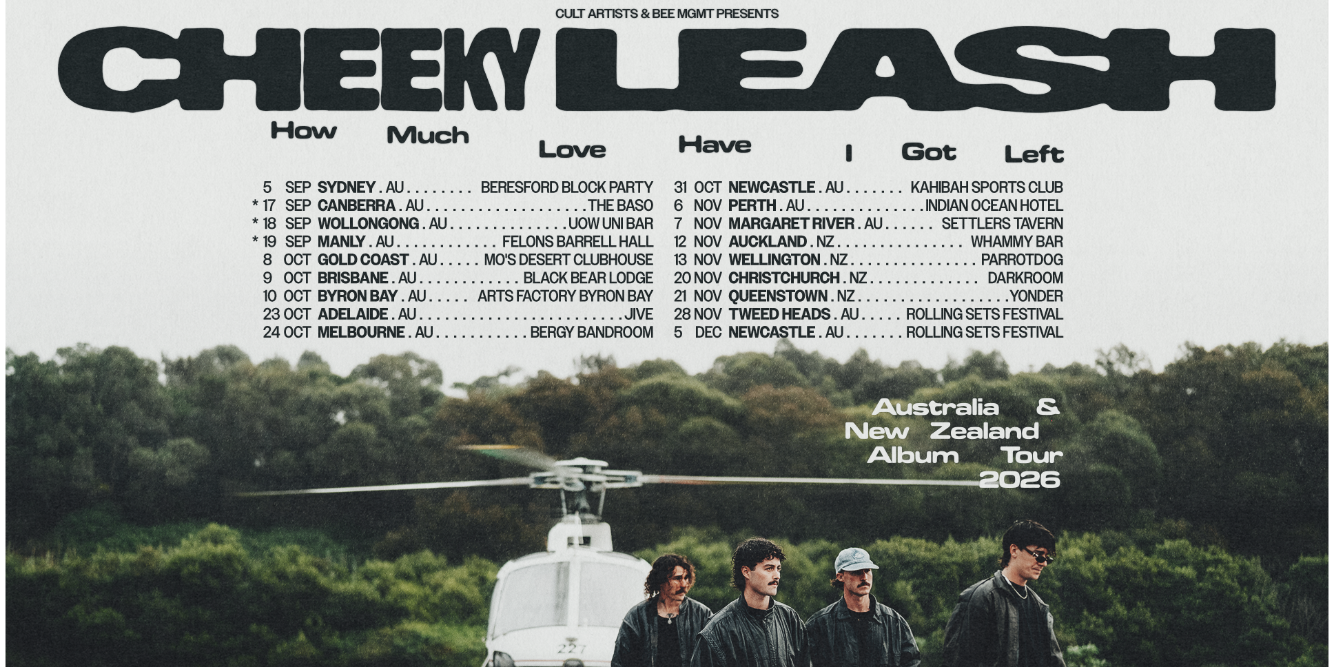 Cheeky Leash ‘How Much Love Have I Got Left’ Aus & NZ Album Tour