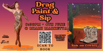 Drag Paint and Sip - Ride 'Em Cowboy