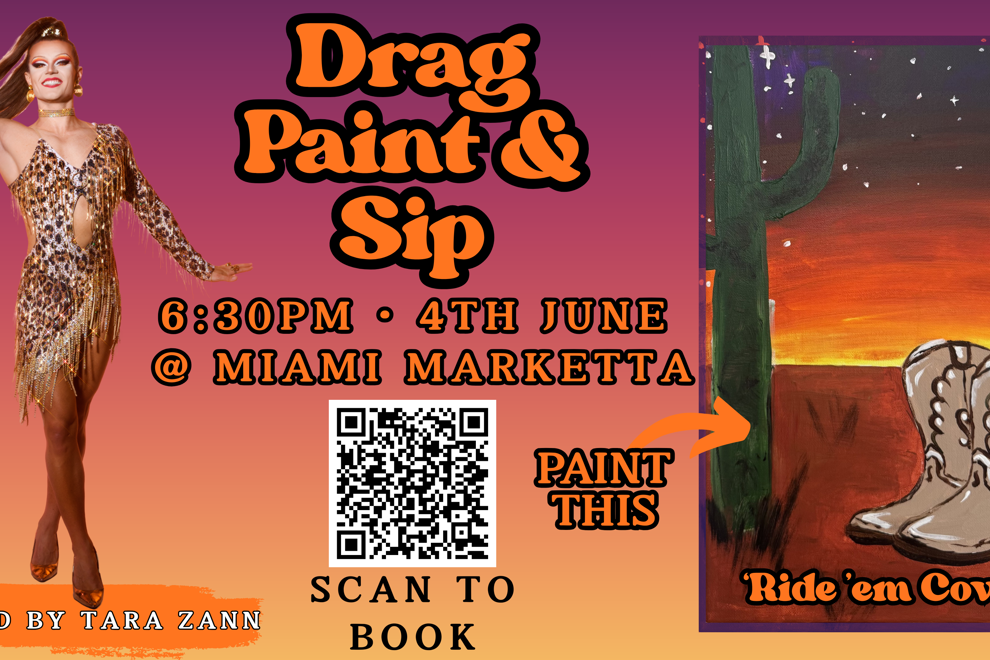 Drag Paint and Sip - Ride 'Em Cowboy