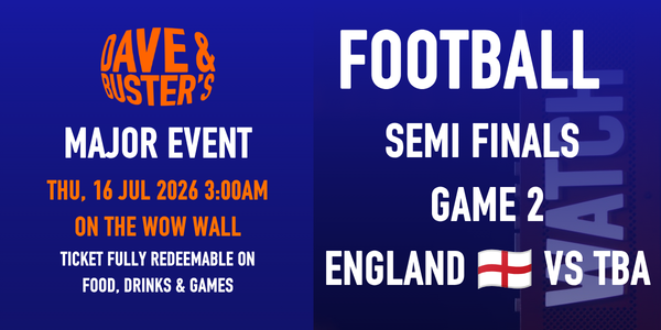 Football - Semi Final Game 2: England vs TBA at Dave & Buster's Clarkson