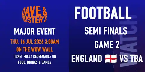 Football - Semi Final Game 2: England vs TBA at Dave & Buster's Clarkson