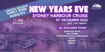 New Years Eve | Sydney Harbour Cruise | Open Air Deck | All Inclusive