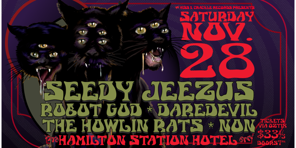 Seedy Jeezus live at The Hamilton Station Hotel - Concert poster