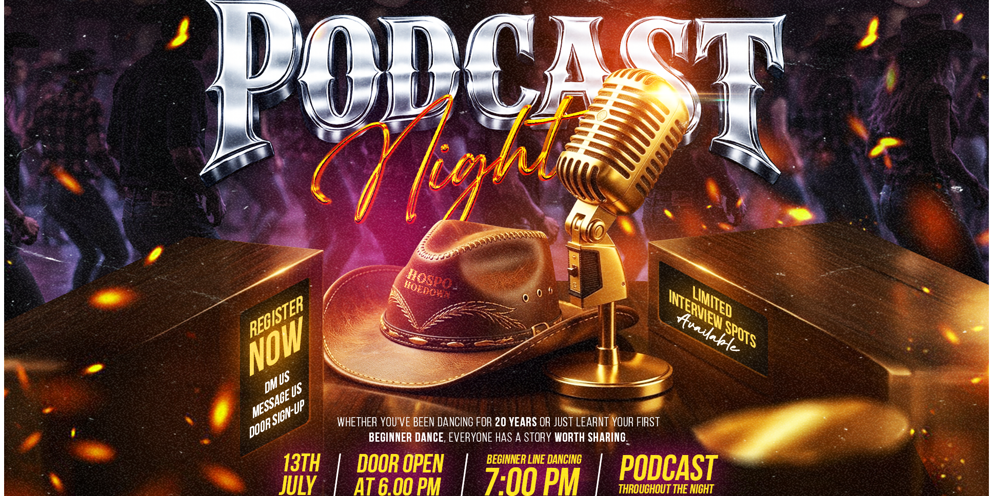 Hospo Hoedown: 13th July 2026 - Podcast Night
