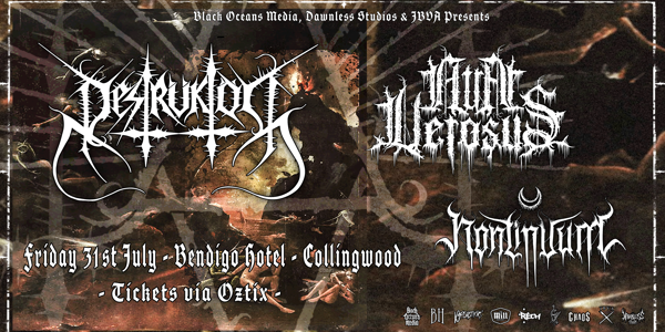 Destruktor & Atra Vetosus (TAS) live at Bendigo Hotel - Concert poster