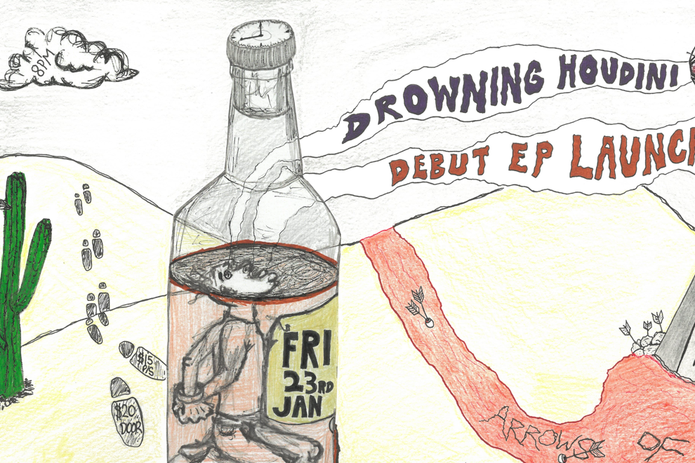 Drowning Houdini Debut EP launch with Arrows of Desire and Cooling Tower [UPSTAIRS]
