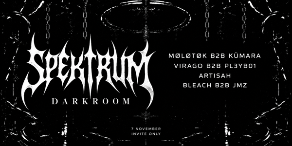 SPEKTRUM PRESENTS: DARKROOM live at Burdekin Hotel - Concert poster
