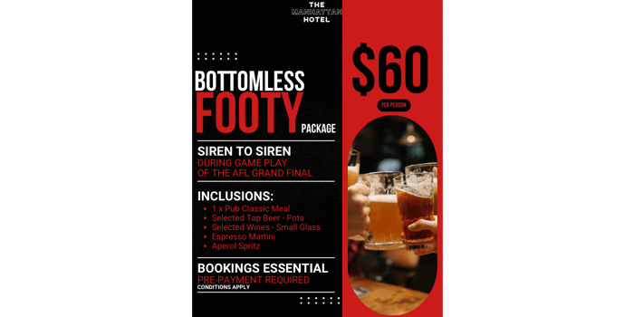 Grand Final Day Bottomless Package
