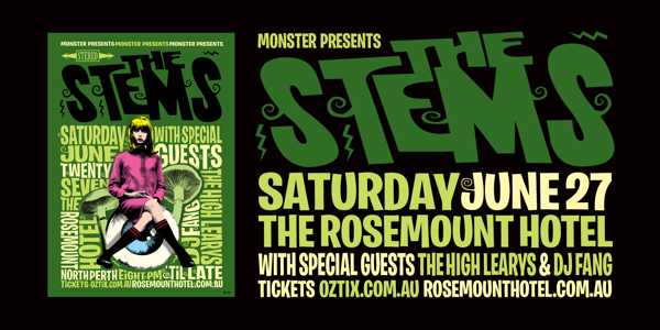 The Stems live at Rosemount Hotel - Concert poster