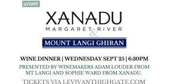 XANADU & Mount Langi Wine Dinner at Le Vivant