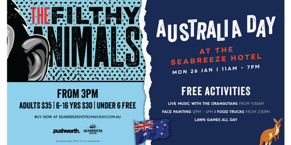 The Filthy Animals - Australia Day at the Pub poster