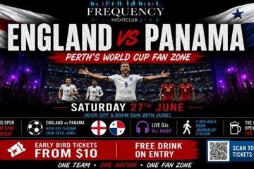 ENGLAND VS PANAMA - PERTH'S OFFICIAL WORLD CUP FAN ZONE EXPERIENCE