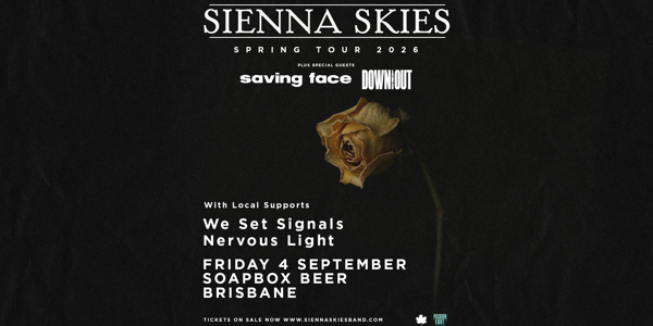 Sienna Skies "Australian Spring Tour" live at Soapbox Beer - Concert poster