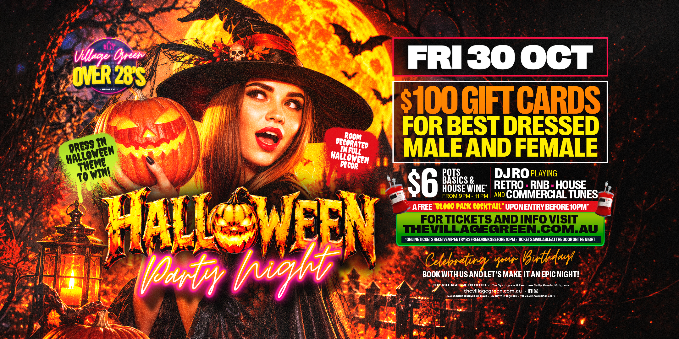 VILLAGE GREEN - Over 28 HALLOWEEN PARTY