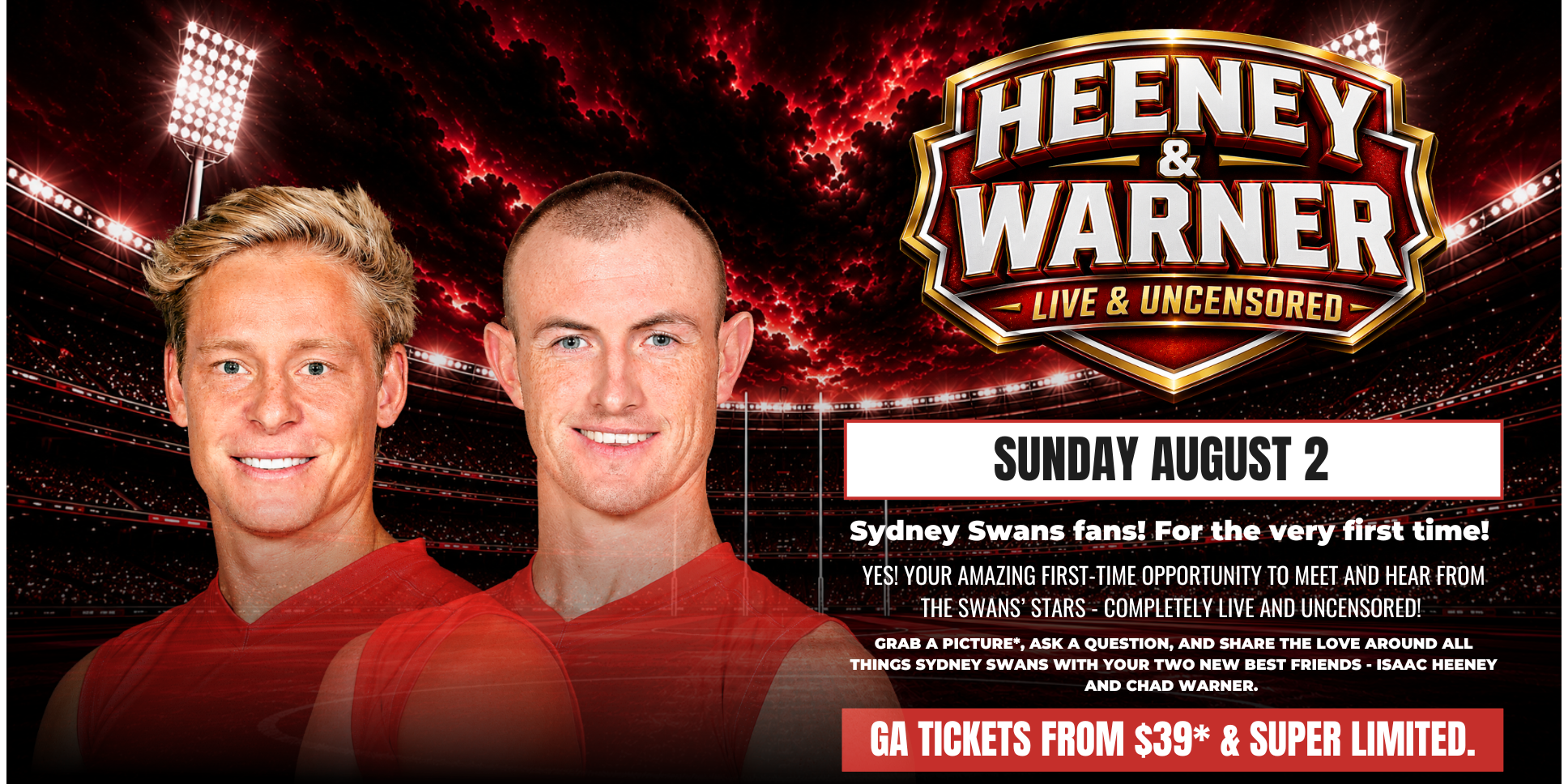 Isaac Heeney and Chad Warner Live
