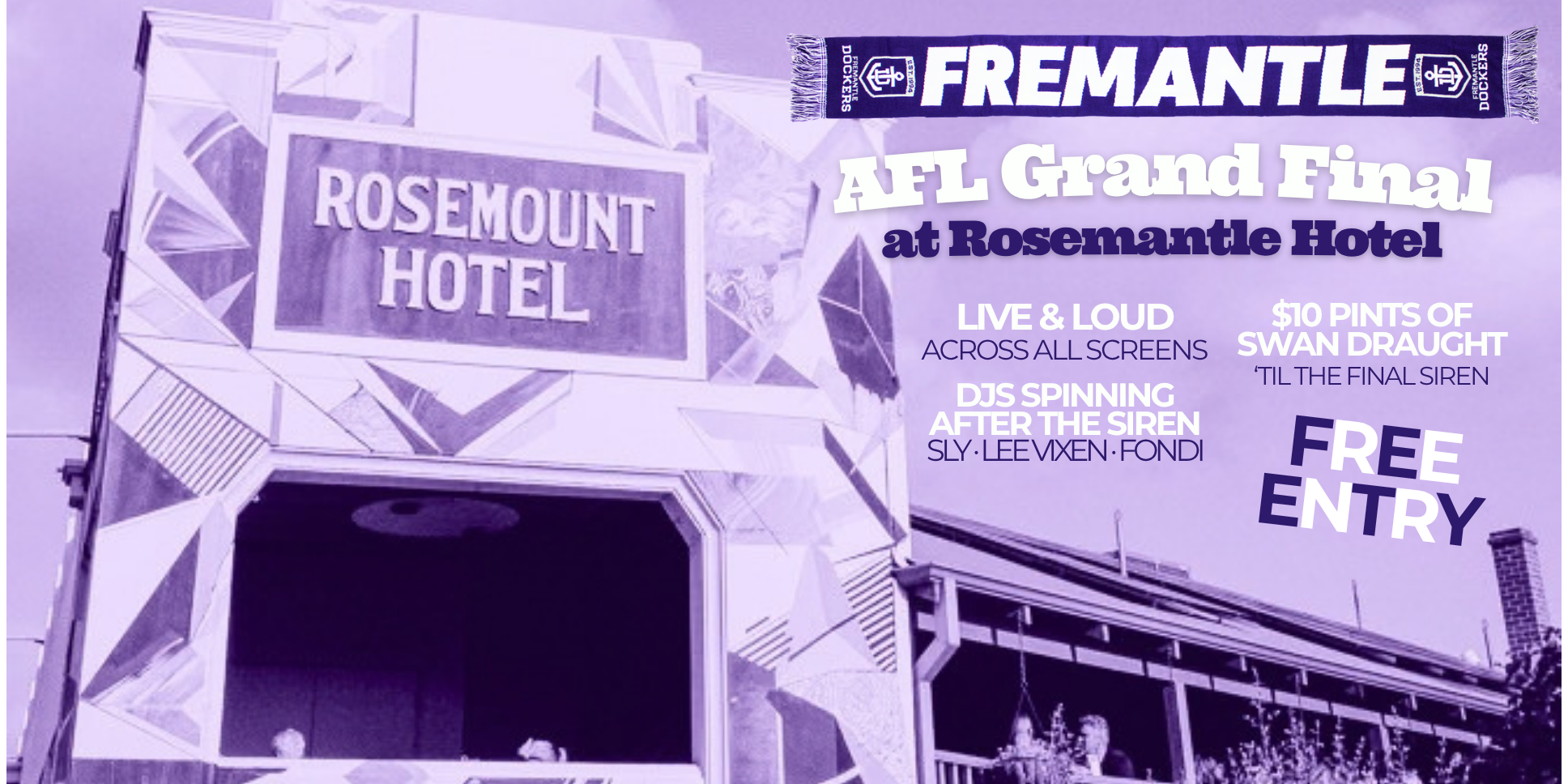 AFL Grand Final at the Rosie 💜🤍 $10 Pints!