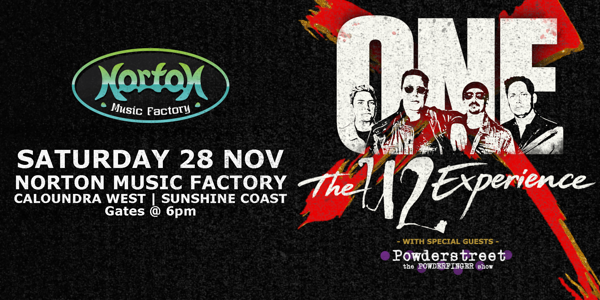 ONE - The Ultimate U2 Tribute Show live at Norton Music Factory - Concert poster
