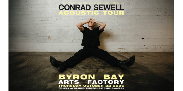 Conrad Sewell Acoustic Tour - BYRON BAY live at Arts Factory Garden Bar - Concert poster