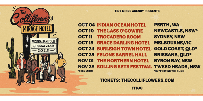 The Colliflowers 'Mirage Hotel' Tour - Byron Bay