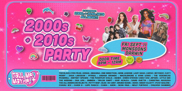 2000s + 2010s Party - Darwin live at Monsoons - Concert poster