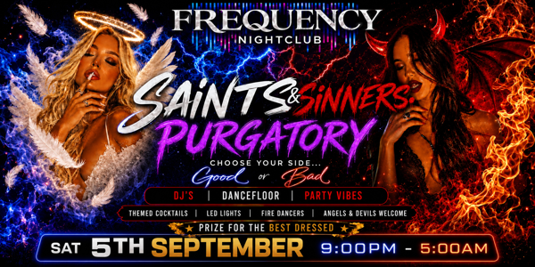 Saints & Sinners: Purgatory @ FREQUENCY JOONDALUP live at Frequency Nightclub - Concert poster