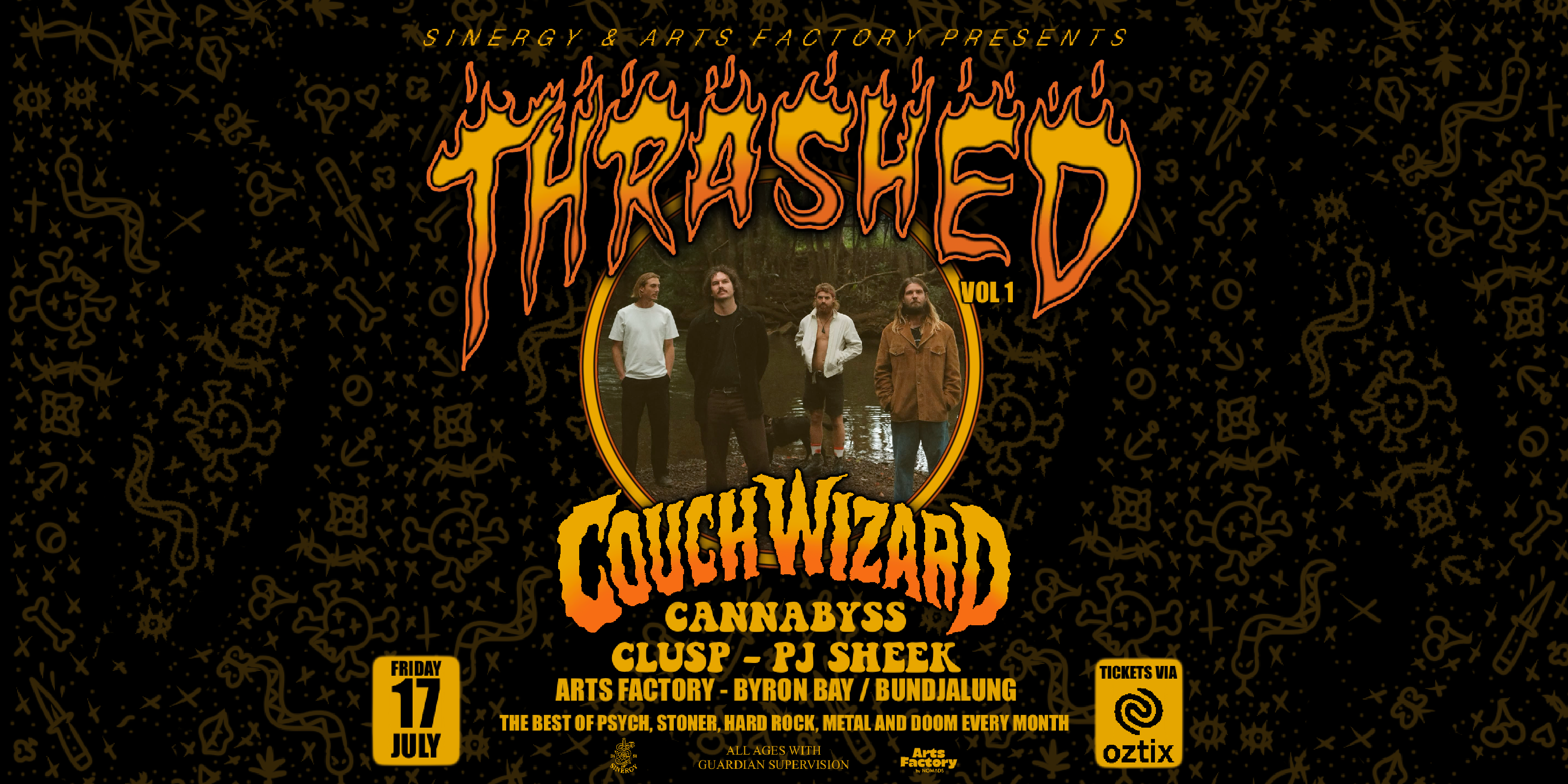 THRASHED 01 ft. COUCH WIZARD • CANNABYSS • PJ SHEEK • CLUSP - BYRON BAY