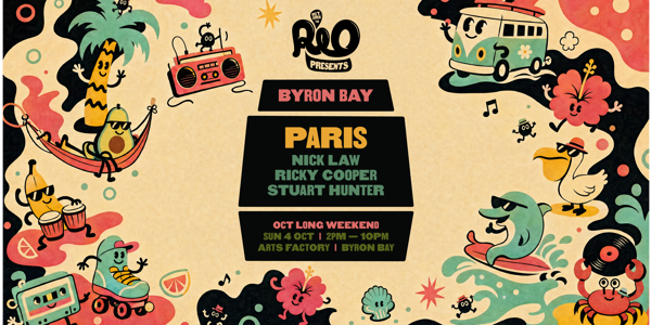 RETURN TO RIO PRESENTS: PARIS - BYRON BAY live at Arts Factory Garden Bar - Concert poster