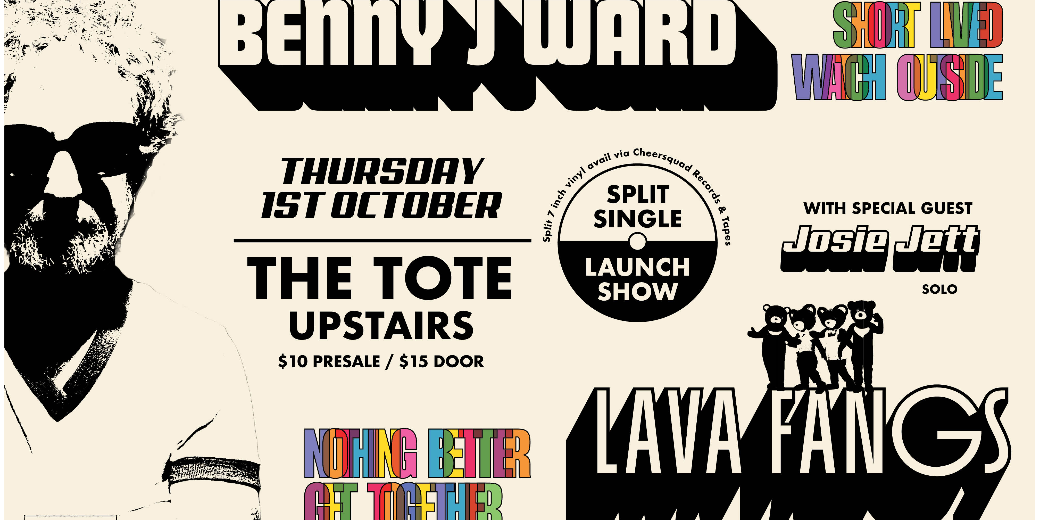 Benny J Ward + Lava Fangs Split 7" Launch + Josie Jett (Solo)